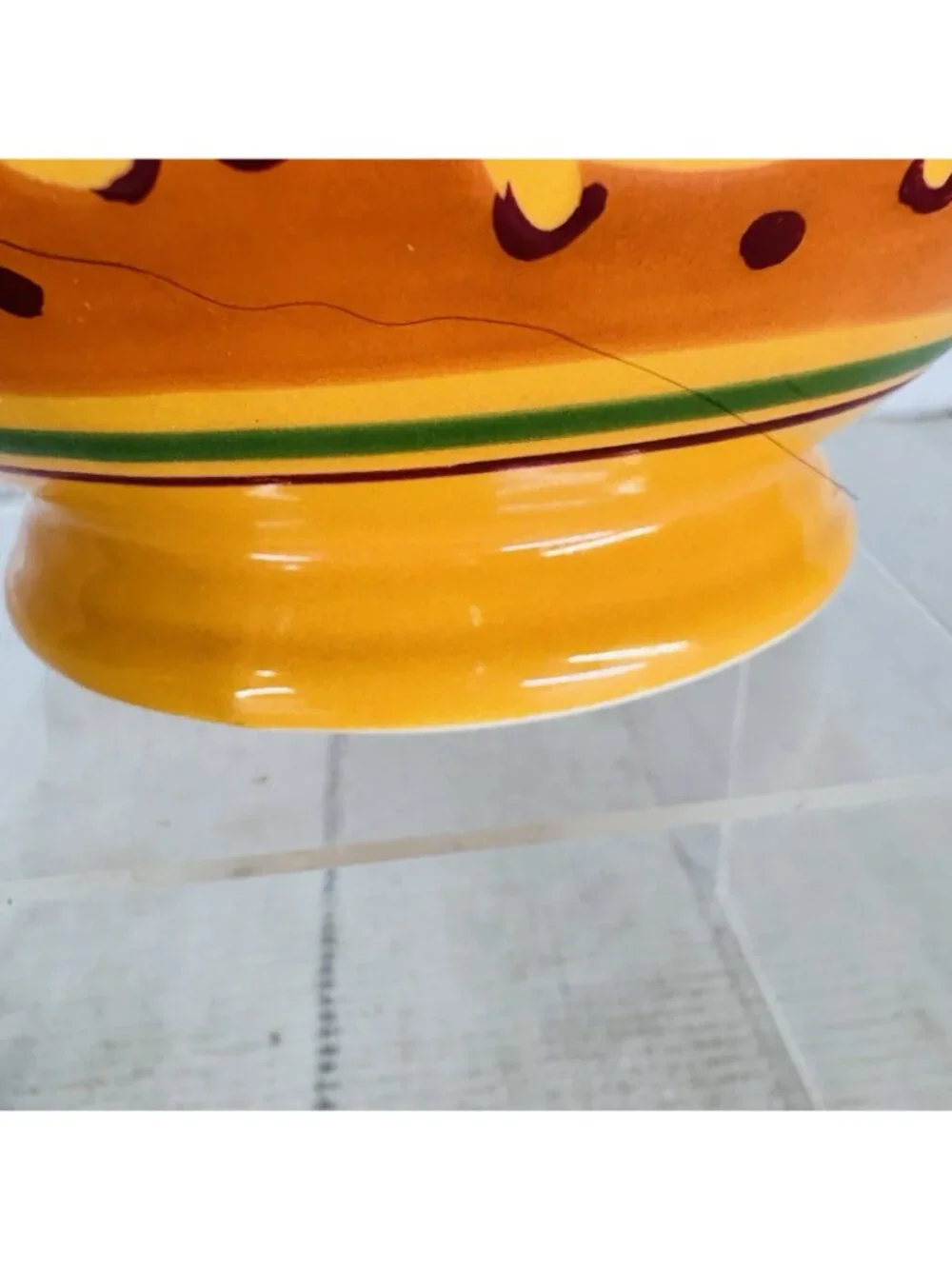 Celebrating Home TUSCAN Orange Yellow Stoneware Footed Soup Cereal Bowls Set 2